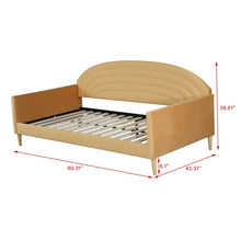 Load image into Gallery viewer, Twin size Mid-Century Modern Yellow Velvet Upholstered Daybed