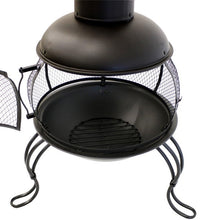 Load image into Gallery viewer, Black Steel Chimenea Wood Burning Fire Pit