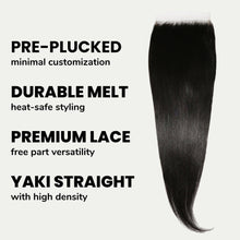 Load image into Gallery viewer, Yaki Straight 6x6 HD Lace Human Hair Closure