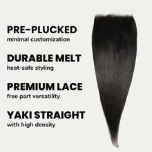 Load image into Gallery viewer, Yaki Straight 7x7 HD Lace Human Hair Closure