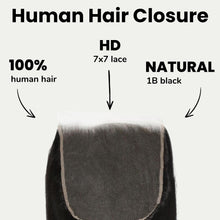 Load image into Gallery viewer, Yaki Straight 7x7 HD Lace Human Hair Closure