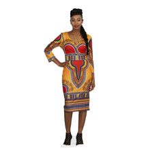 Load image into Gallery viewer, African Print Dashiki Midi Dress