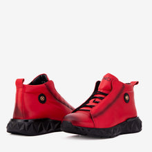 Load image into Gallery viewer, The Vertex Red Leather Men's Sneaker