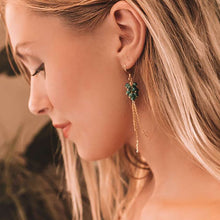 Load image into Gallery viewer, Green Apatite Yoga Earrings