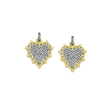Load image into Gallery viewer, CZ Dual color heart, CZ Spike Heart Charm,Sku#Z1439