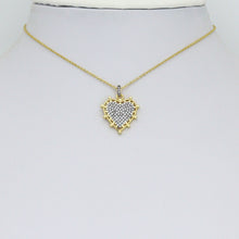 Load image into Gallery viewer, CZ Dual color heart, CZ Spike Heart Charm,Sku#Z1439