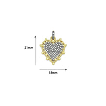 Load image into Gallery viewer, CZ Dual color heart, CZ Spike Heart Charm,Sku#Z1439