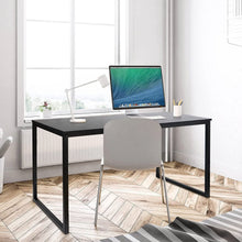 Load image into Gallery viewer, Black Metal Frame Wood Top Modern Home Office Laptop Computer Desk Writing Table