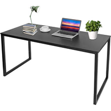 Load image into Gallery viewer, Black Metal Frame Wood Top Modern Home Office Laptop Computer Desk Writing Table