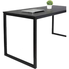 Load image into Gallery viewer, Black Metal Frame Wood Top Modern Home Office Laptop Computer Desk Writing Table