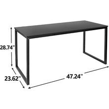 Load image into Gallery viewer, Black Metal Frame Wood Top Modern Home Office Laptop Computer Desk Writing Table