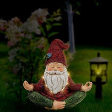 Load image into Gallery viewer, Zen Garden Meditating Yoga Solar Gnome Statue