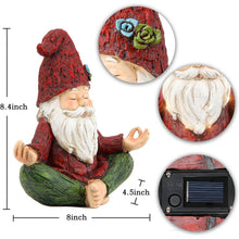 Load image into Gallery viewer, Zen Garden Meditating Yoga Solar Gnome Statue