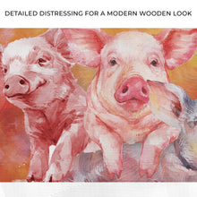 Load image into Gallery viewer, Three Baby Pigs Watercolor Canvas Wall Art