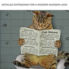 Load image into Gallery viewer, Cat Toilet Reading Newspaper Canvas Wall Art