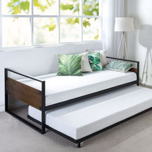 Load image into Gallery viewer, Twin size Metal Wood Daybed Frame with Roll Out Trundle Bed