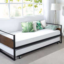 Load image into Gallery viewer, Twin size Metal Wood Daybed Frame with Roll Out Trundle Bed