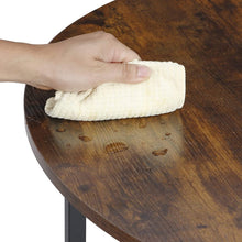 Load image into Gallery viewer, Modern Round Industrial Coffee Table with Rustic Brown Wood Top