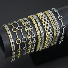 Load image into Gallery viewer, Elegant Link Bracelet Bracelet, Mixed Metal Chain bracelet collection, Sku#ZX235
