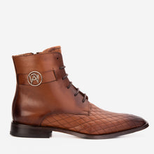 Load image into Gallery viewer, The Zeus Brown Leather Lace-Up Men Boot with a Zipper