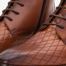Load image into Gallery viewer, The Zeus Brown Leather Lace-Up Men Boot with a Zipper