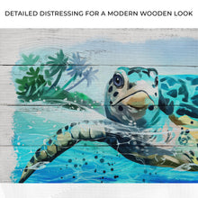 Load image into Gallery viewer, Turtle Oasis Watercolor Canvas Wall Art