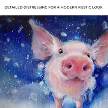 Load image into Gallery viewer, Fluffy Pig Watercolor Canvas Wall Art