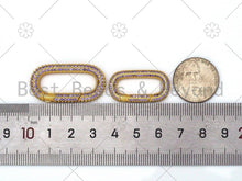 Load image into Gallery viewer, Colorful CZ Micro pave Push Clasp, Fully Pave Carabiner Lock, Colorful Oval Carabiner, 18x35/15x28mm, sku#ML47