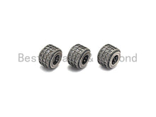 Load image into Gallery viewer, Antique Silver CZ Large Hole Cylinder/Drum Barrel Micro Pave Beads, sku#X125