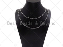 Load image into Gallery viewer, 4x12mm Stainless Steel Paperclip Chain by Yard, Silver Unfinished Jewelry Chains, Wholesale Paper Clip Chain, non-tarnishing Chain, sku#A99