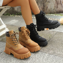 Load image into Gallery viewer, Women's Chunky Heel Vintage Ankle Boots – Plus Size Lace-Up Block Heel Booties