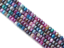 Load image into Gallery viewer, Mystic Mixed Color Banded Agate Rondelle Faceted Beads, Sku#UA296C