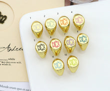 Load image into Gallery viewer, Enamel Bear On Round Adjustable Ring, Sku#X324