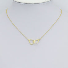 Load image into Gallery viewer, Gold Double Hearts Connector Charm Pendant,Sku#LX873
