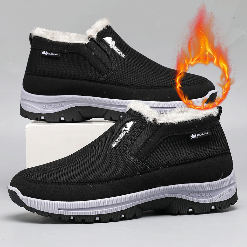 Men's Snow Boots | Non-Slip Fleece Lined Warm Winter Cotton Shoes