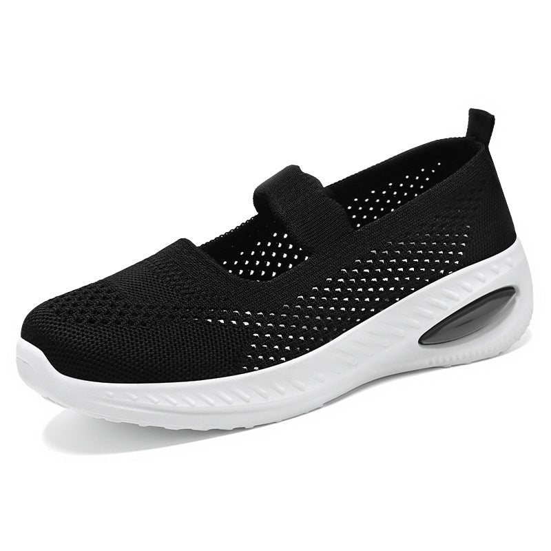 Women's Breathable Mesh Casual Sneakers - Lightweight Slip-On Flat Shoes