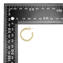 Load image into Gallery viewer, Diamond CZ Gold Silver Hoop Earrings, Sku#A192