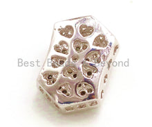 Load image into Gallery viewer, CZ Micro Pave Irregular Hexagon Tassel Head Beads, Cubic Zirconia Spacer Beads, Separator beads, 22x15x5mm, sku#G150