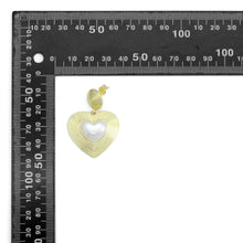 Load image into Gallery viewer, Gold Silver White Pearl On Heart Shape Statement Earrings, Sku#A467