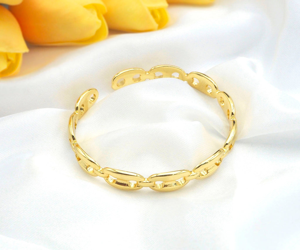 Gold Mariner Link Bangle Bracelet, LD86