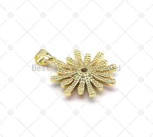 Load image into Gallery viewer, Enamel Colorful Daisy Flower with Big CZ Shape Pendant, 18K Gold Filled Flower Charm, Necklace Bracelet Charm Pendant, Sku#F1447