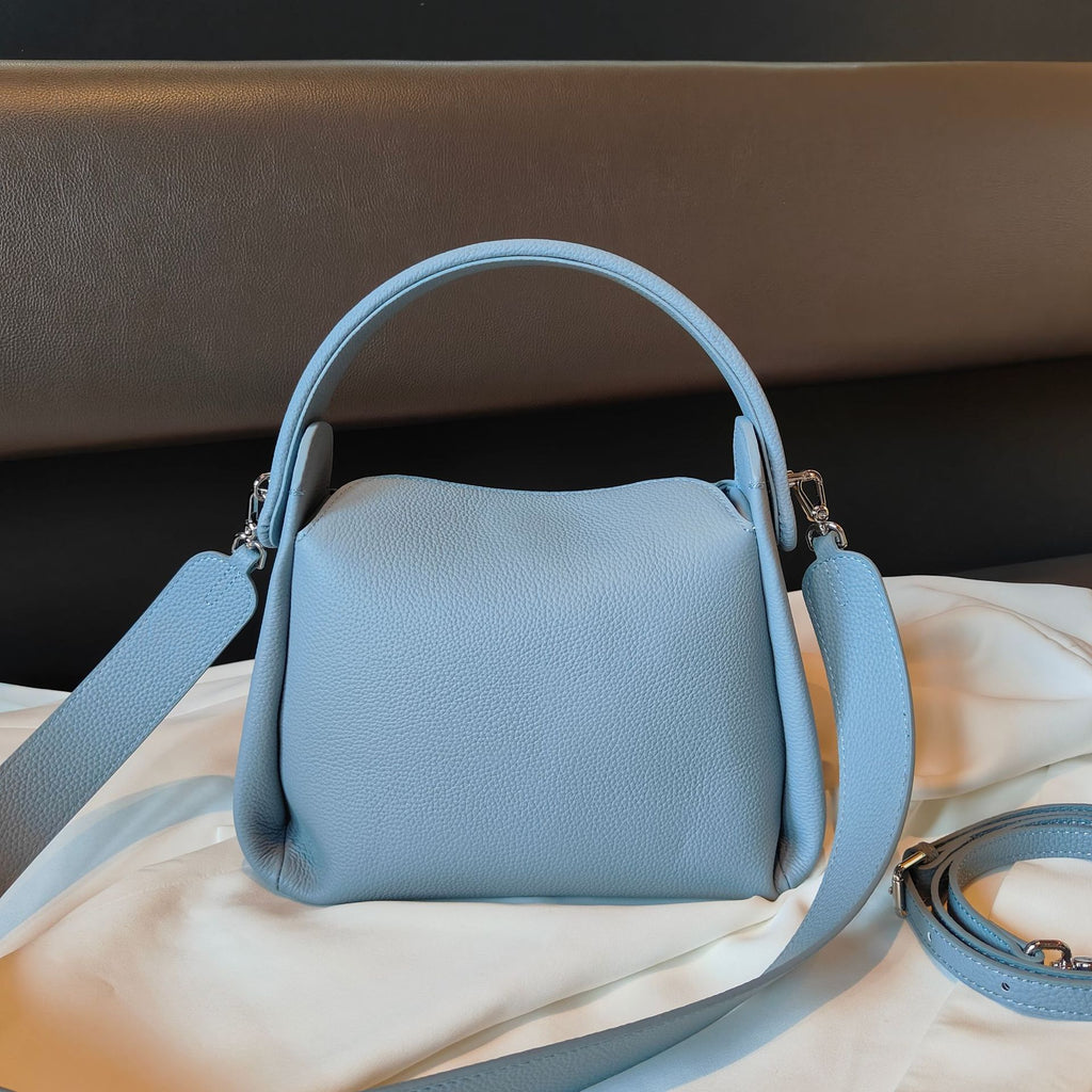 Women's Genuine Leather Box Bag – Niche Design Shoulder Tote