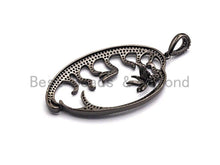 Load image into Gallery viewer, CZ Micro Pave Focal Hollow out Flower Leaf Pendant/Charm,Cubic Zirconia Paved Charm, Necklace Bracelet Charm Pendant, 33x51mm,sku#F855