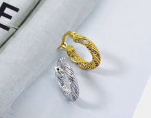 Load image into Gallery viewer, CZ Twisted Rope Huggie Hoop Earrings, Sku#B192