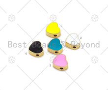 Load image into Gallery viewer, Enamel Colorful Heart Spacer Beads, Heart beads, Pink Turquoise Black Yellow Enamel Jewelry,10mm,Sku#N59