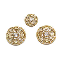 Load image into Gallery viewer, Large CZ Gold Filigree Style Round Charm, Sku#LX146