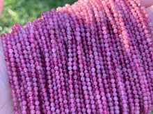 Load image into Gallery viewer, Quality Pink Tourmaline Faceted Round Beads, 2mm/3mm Genuine Small Beads, 15.5'' Full Strand, SKU#U1220