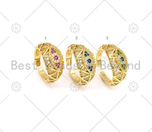 Load image into Gallery viewer, CZ Evil Eye Chunky Adjustable Ring, Sku#X266
