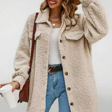 Load image into Gallery viewer, Women's Teddy Bear Plush Mid-Length Hooded Faux Fur Coat