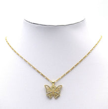 Load image into Gallery viewer, CZ Gold Filigree Butterfly Charm, Sku#LX136